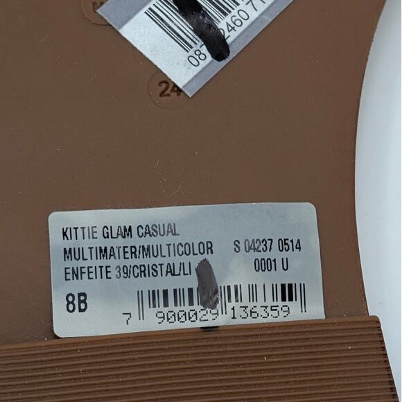 Schutz Kittie Glam Casual Flat Sandals Women's Silver/Beige Size US8B EU38.5 - Picture 11 of 14